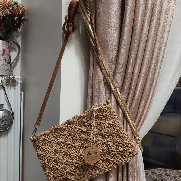 Damla Formlu Örgülü Sırt Çantası Modeli