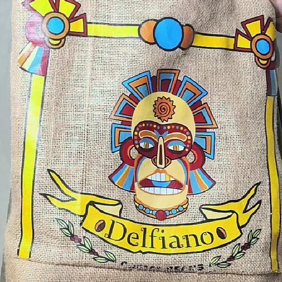Tribal Print Jute Tote - Close Detail