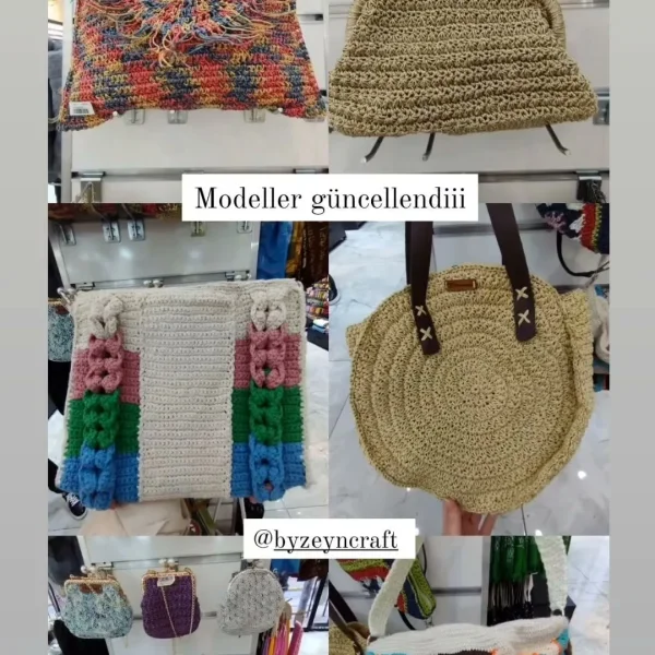 Rengarenk Fırfırlı El Örgüsü Clutch Çanta