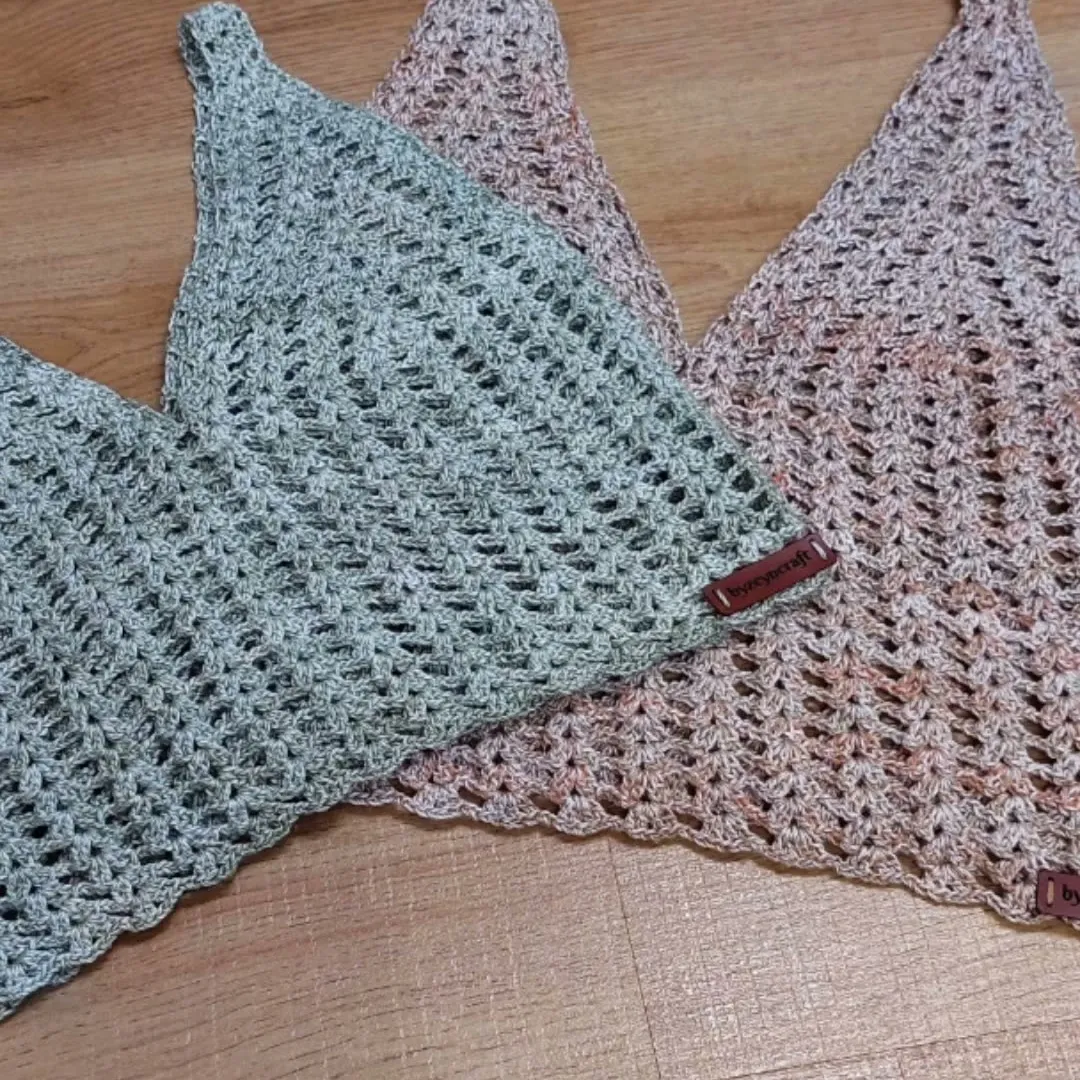 Yeşil, Gri ve Pudra Üç Renk Örgü Bralet Seti