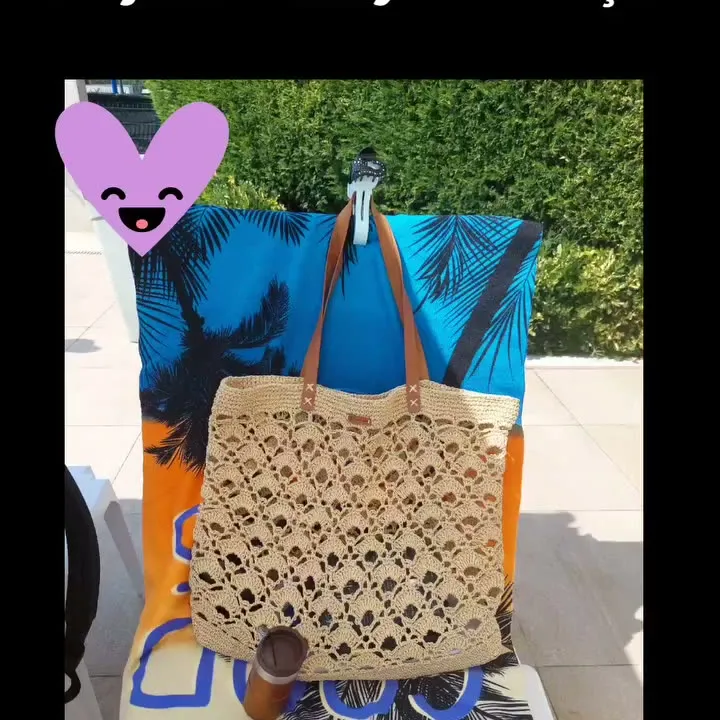 Krem File Örgü Tatil Çantası